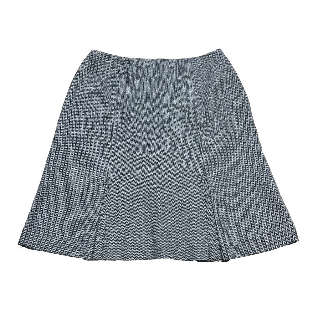 Valerie Stevens Herringbone Wool Blend Skirt Size 12P Modest Career Classic